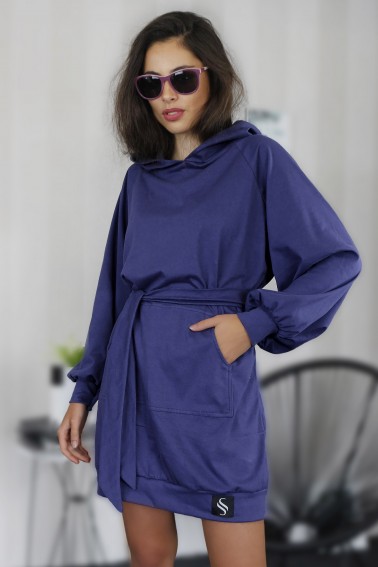 Mikinové šaty IKA-fialová