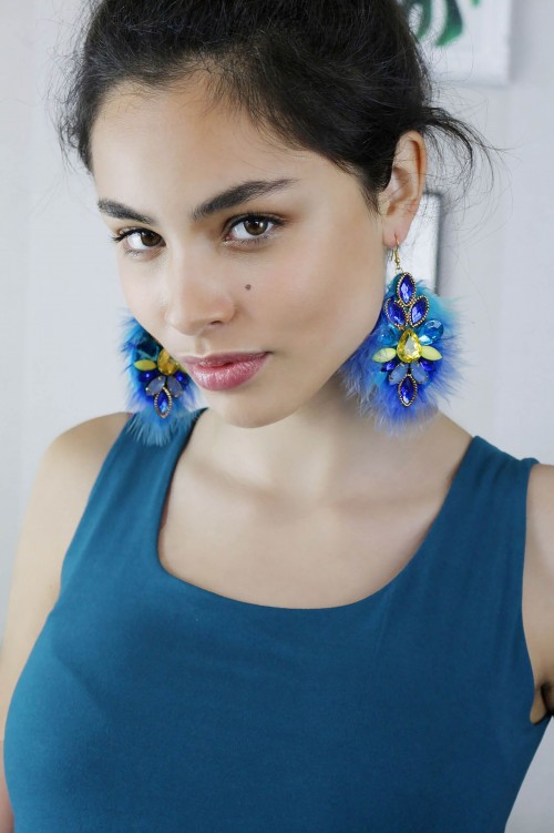Earrings luxury blue