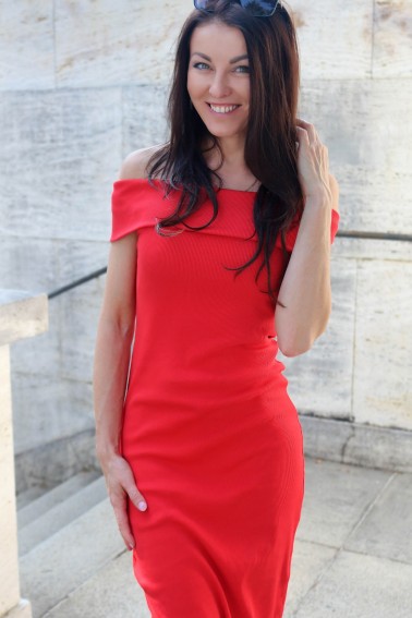 Midi šaty Chiara/ červené